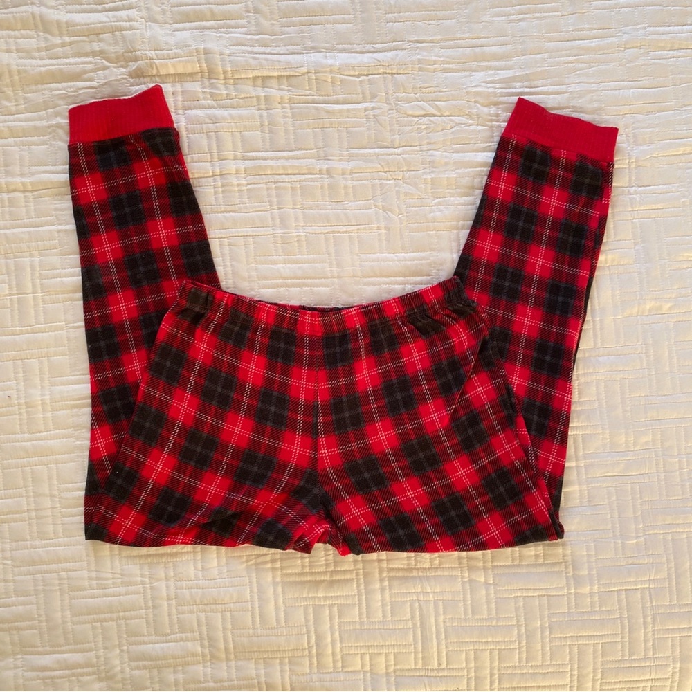 Red and Black Plaid Pajama Pants - Small